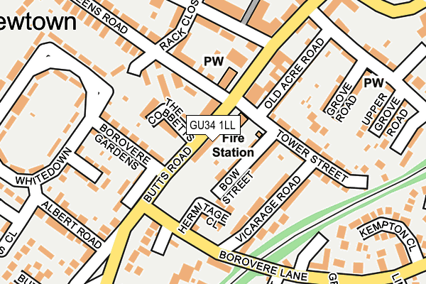 GU34 1LL map - OS OpenMap – Local (Ordnance Survey)