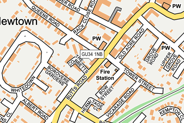 GU34 1NB map - OS OpenMap – Local (Ordnance Survey)