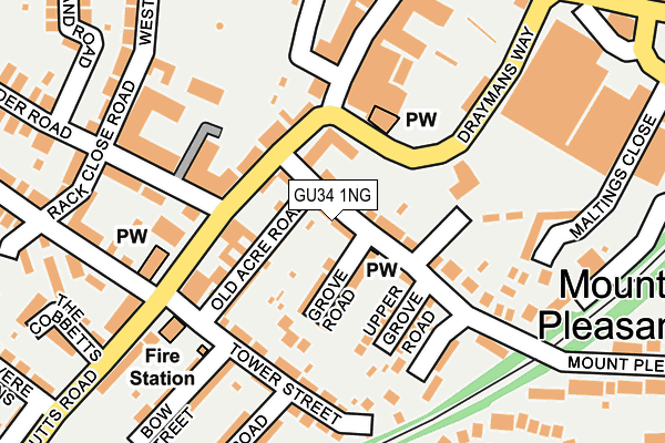 GU34 1NG map - OS OpenMap – Local (Ordnance Survey)