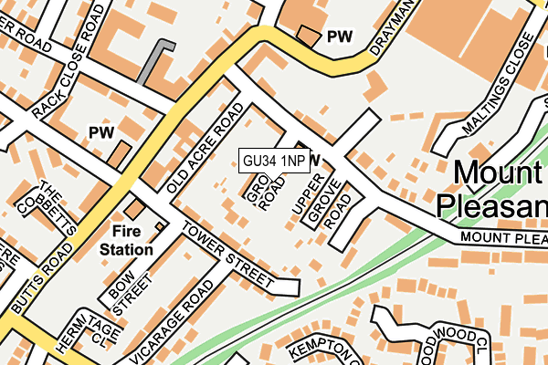 GU34 1NP map - OS OpenMap – Local (Ordnance Survey)