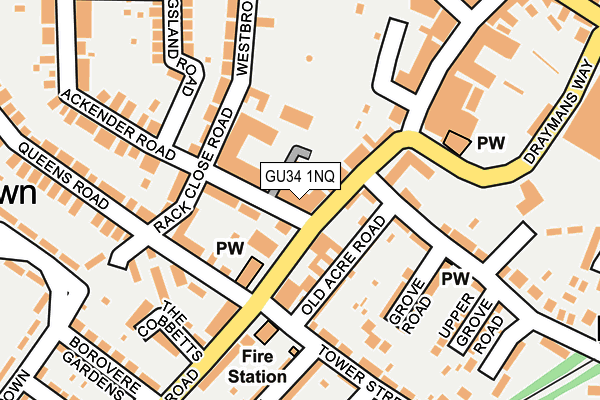 GU34 1NQ map - OS OpenMap – Local (Ordnance Survey)