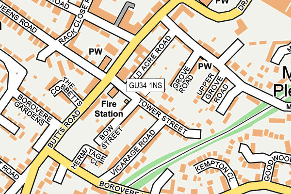 GU34 1NS map - OS OpenMap – Local (Ordnance Survey)