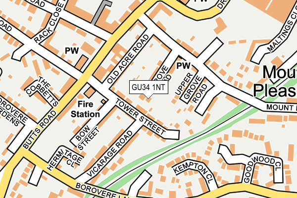 GU34 1NT map - OS OpenMap – Local (Ordnance Survey)