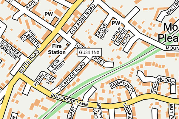 GU34 1NX map - OS OpenMap – Local (Ordnance Survey)