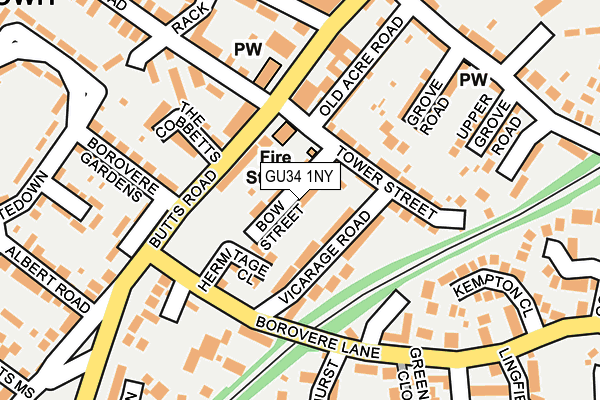 GU34 1NY map - OS OpenMap – Local (Ordnance Survey)