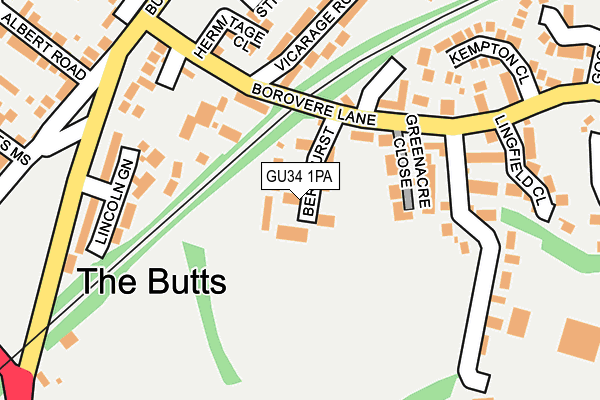 GU34 1PA map - OS OpenMap – Local (Ordnance Survey)
