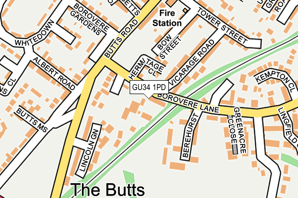 GU34 1PD map - OS OpenMap – Local (Ordnance Survey)