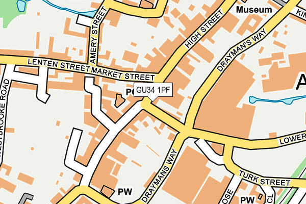 GU34 1PF map - OS OpenMap – Local (Ordnance Survey)