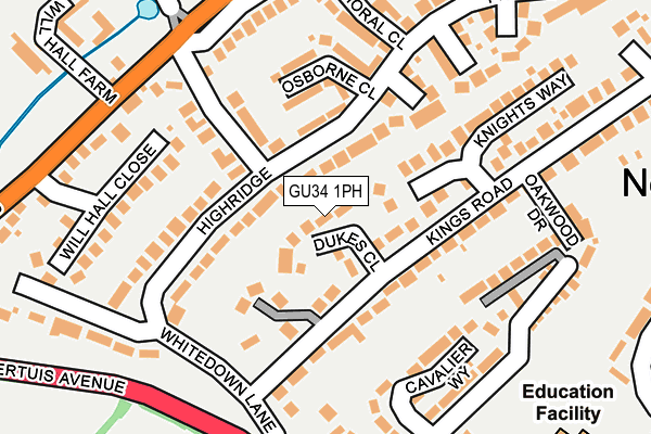 GU34 1PH map - OS OpenMap – Local (Ordnance Survey)