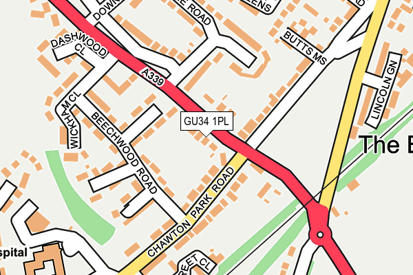 GU34 1PL map - OS OpenMap – Local (Ordnance Survey)