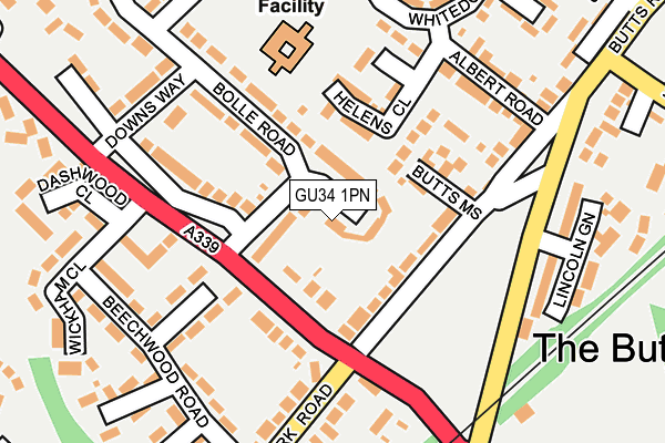 GU34 1PN map - OS OpenMap – Local (Ordnance Survey)