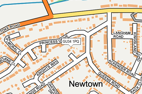 GU34 1PQ map - OS OpenMap – Local (Ordnance Survey)
