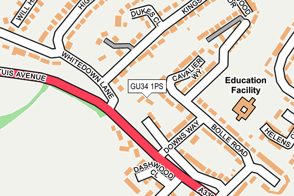 GU34 1PS map - OS OpenMap – Local (Ordnance Survey)