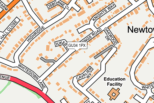 GU34 1PX map - OS OpenMap – Local (Ordnance Survey)