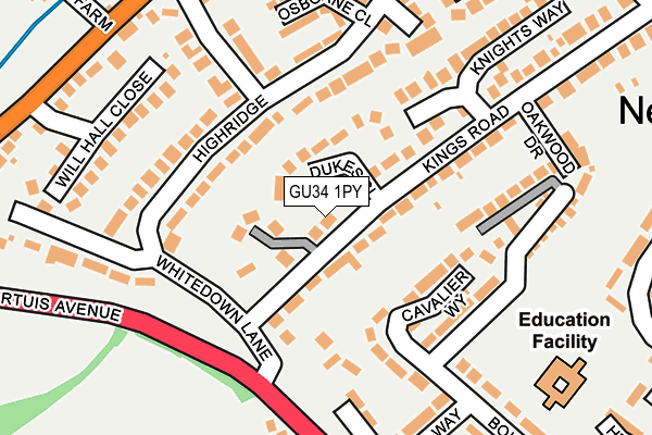 GU34 1PY map - OS OpenMap – Local (Ordnance Survey)
