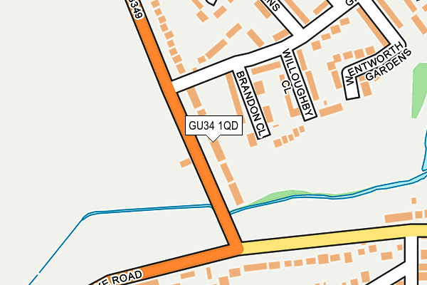 GU34 1QD map - OS OpenMap – Local (Ordnance Survey)