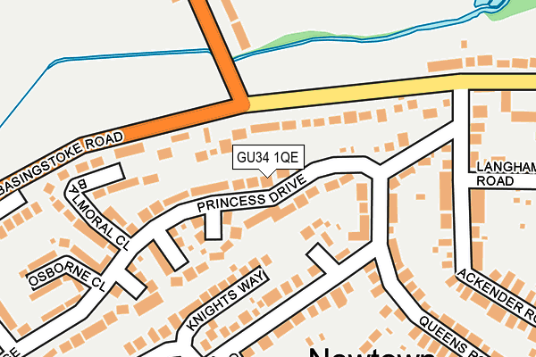 GU34 1QE map - OS OpenMap – Local (Ordnance Survey)