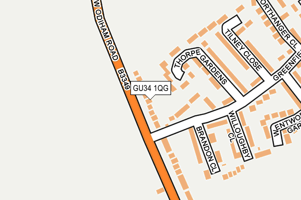 GU34 1QG map - OS OpenMap – Local (Ordnance Survey)