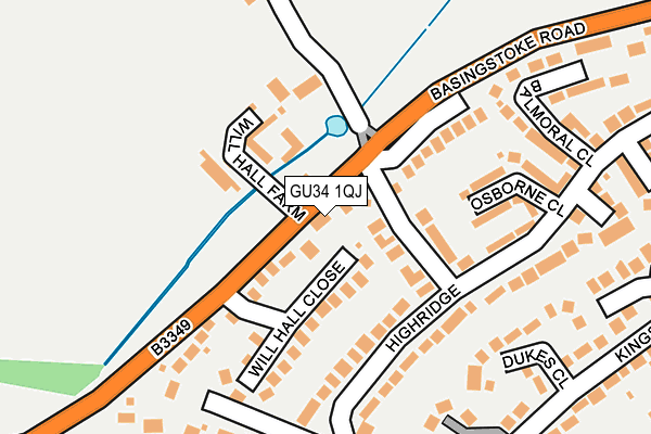 GU34 1QJ map - OS OpenMap – Local (Ordnance Survey)