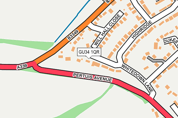 GU34 1QR map - OS OpenMap – Local (Ordnance Survey)