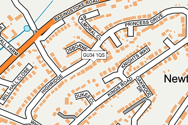 GU34 1QS map - OS OpenMap – Local (Ordnance Survey)