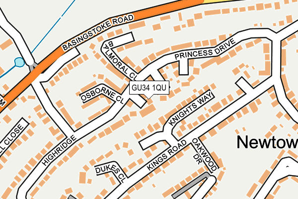 GU34 1QU map - OS OpenMap – Local (Ordnance Survey)