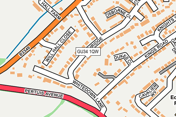 GU34 1QW map - OS OpenMap – Local (Ordnance Survey)