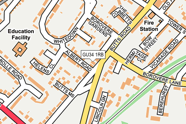 GU34 1RB map - OS OpenMap – Local (Ordnance Survey)