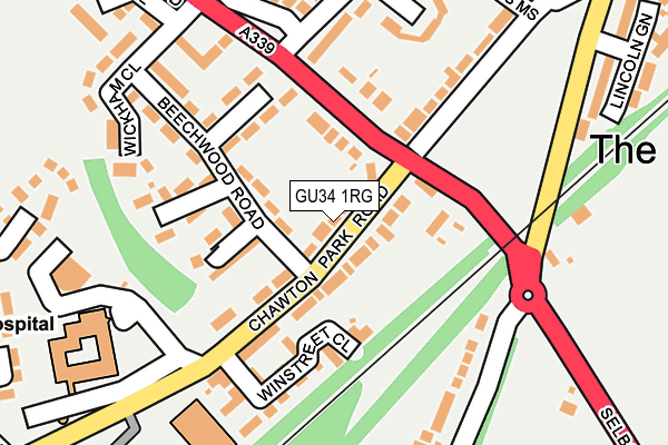 GU34 1RG map - OS OpenMap – Local (Ordnance Survey)