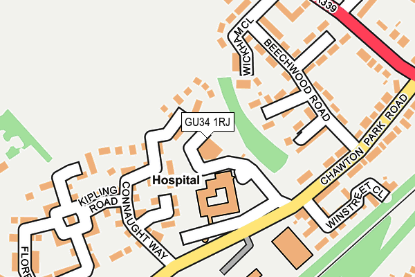 GU34 1RJ map - OS OpenMap – Local (Ordnance Survey)