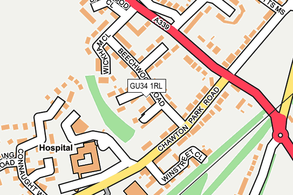 GU34 1RL map - OS OpenMap – Local (Ordnance Survey)