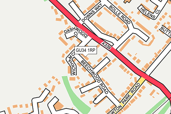 GU34 1RP map - OS OpenMap – Local (Ordnance Survey)