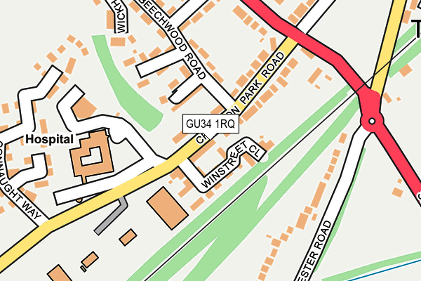 GU34 1RQ map - OS OpenMap – Local (Ordnance Survey)