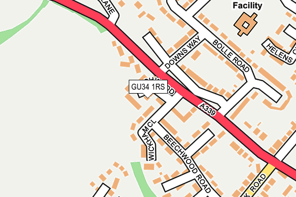 GU34 1RS map - OS OpenMap – Local (Ordnance Survey)