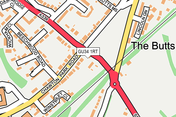 GU34 1RT map - OS OpenMap – Local (Ordnance Survey)