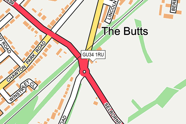 GU34 1RU map - OS OpenMap – Local (Ordnance Survey)