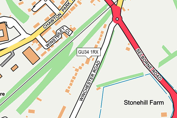 GU34 1RX map - OS OpenMap – Local (Ordnance Survey)