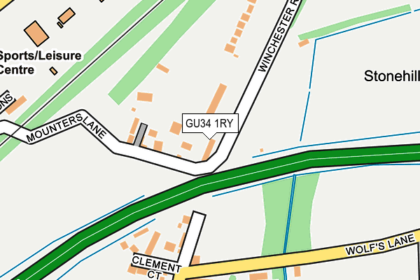 GU34 1RY map - OS OpenMap – Local (Ordnance Survey)