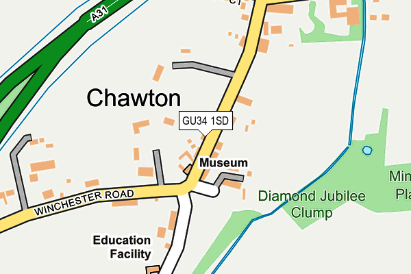 GU34 1SD map - OS OpenMap – Local (Ordnance Survey)