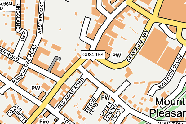 GU34 1SS map - OS OpenMap – Local (Ordnance Survey)