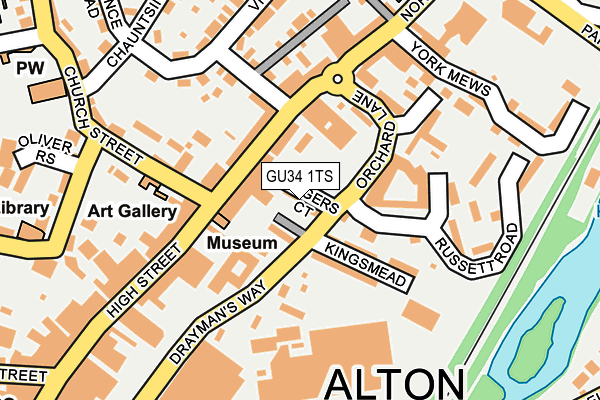 GU34 1TS map - OS OpenMap – Local (Ordnance Survey)