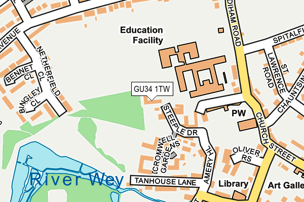 GU34 1TW map - OS OpenMap – Local (Ordnance Survey)