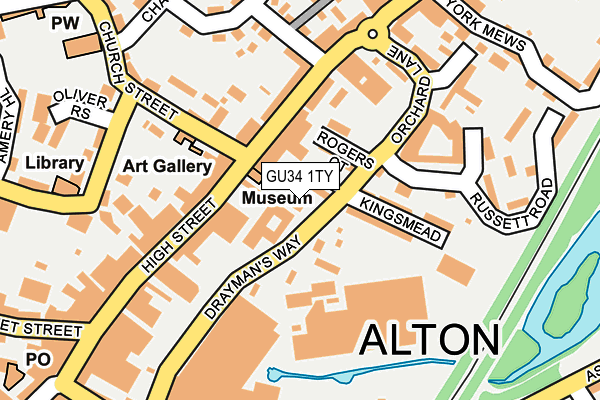 GU34 1TY map - OS OpenMap – Local (Ordnance Survey)