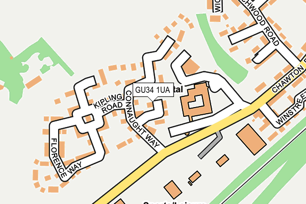 GU34 1UA map - OS OpenMap – Local (Ordnance Survey)