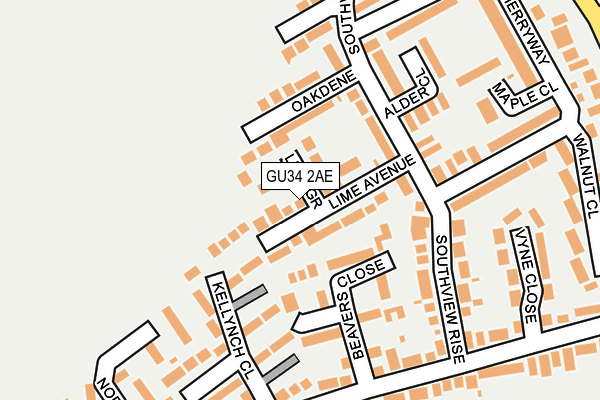 GU34 2AE map - OS OpenMap – Local (Ordnance Survey)