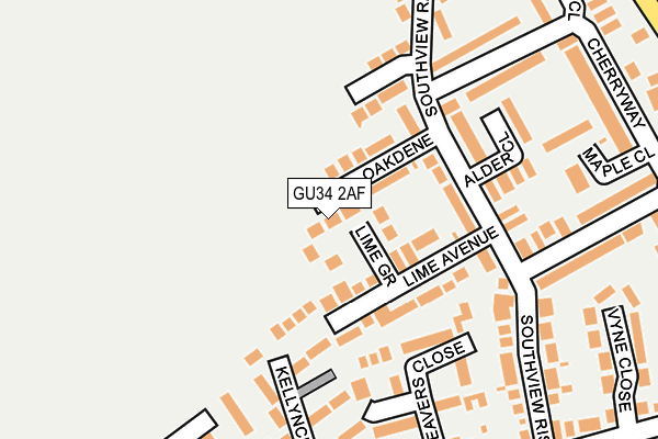 GU34 2AF map - OS OpenMap – Local (Ordnance Survey)