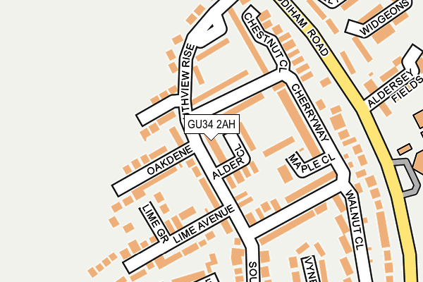 GU34 2AH map - OS OpenMap – Local (Ordnance Survey)