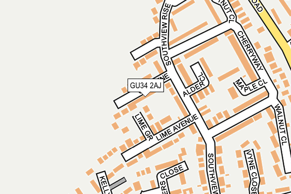 GU34 2AJ map - OS OpenMap – Local (Ordnance Survey)