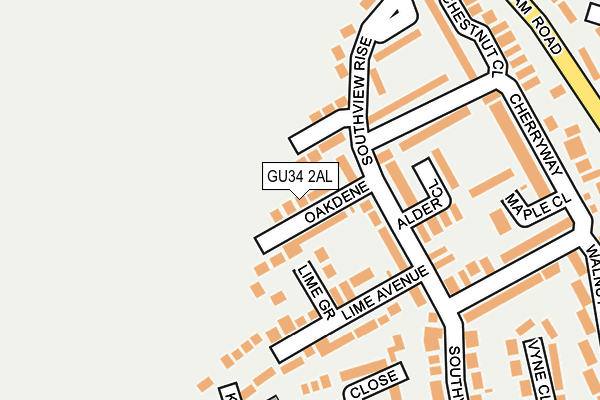 GU34 2AL map - OS OpenMap – Local (Ordnance Survey)