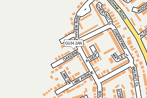 GU34 2AN map - OS OpenMap – Local (Ordnance Survey)